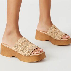 Steve Madden Women's Slinky30 Wedge Sandal - Raffia